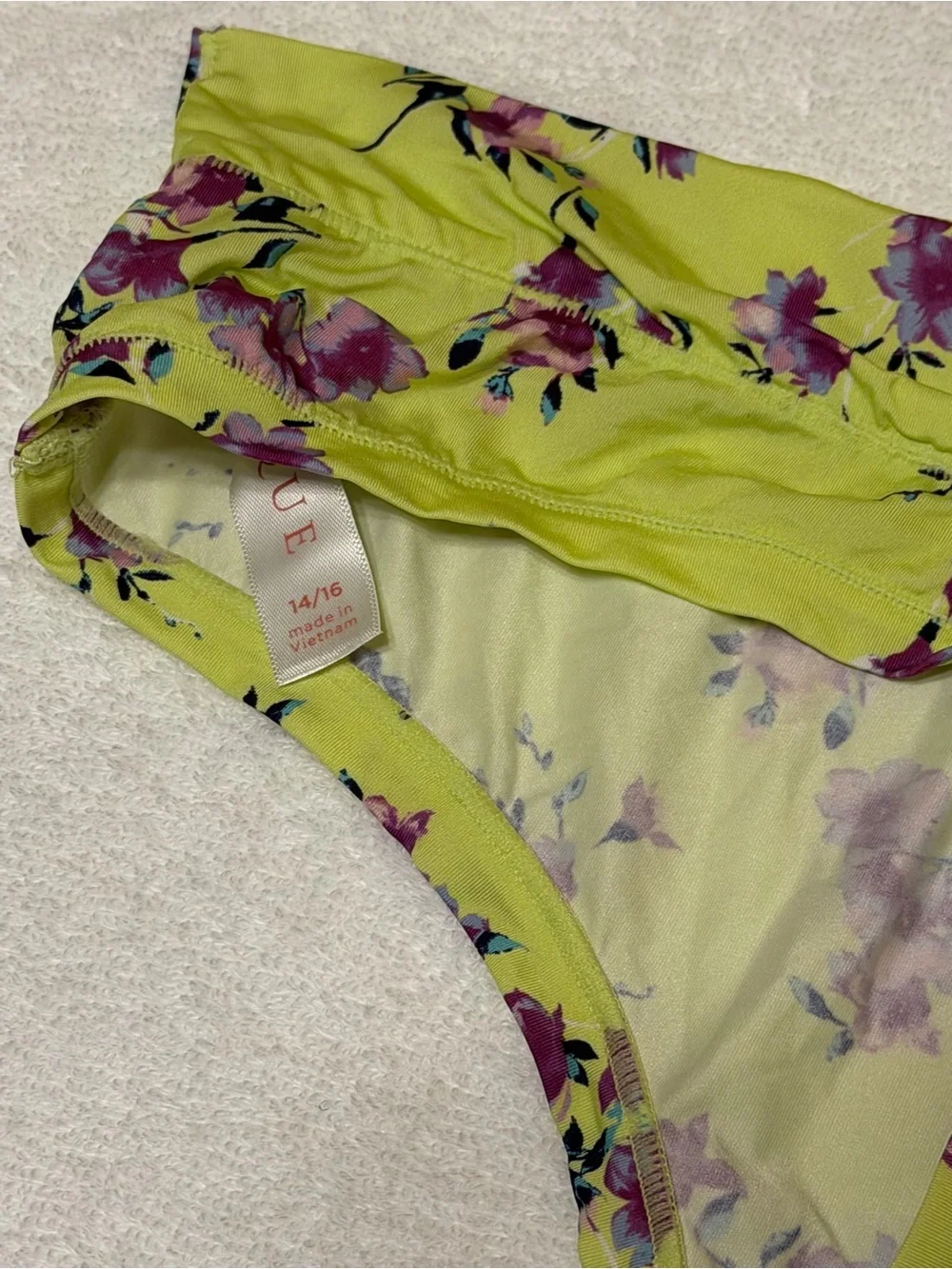 Cacique Lime Green Floral Thong Panties